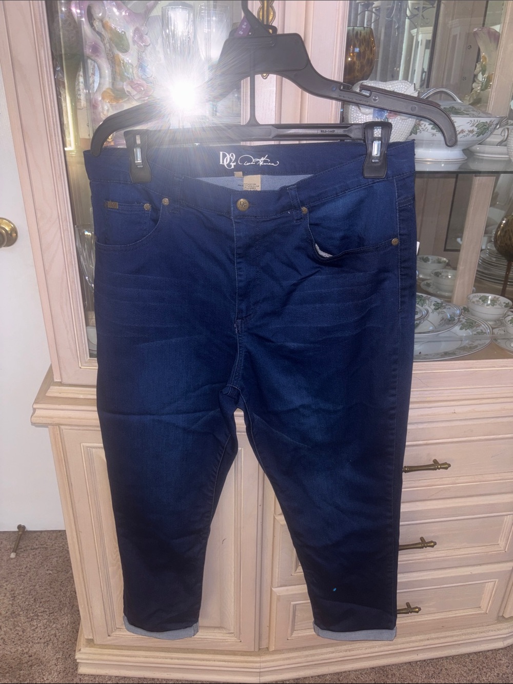 DG2 by Diane Gilman woman Navy Slim Straight Jeans